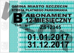 Abonament 12-miesięczny na podstrefę B Abonament 12-miesięczny podstrefa B