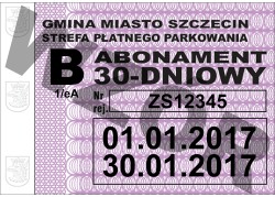Abonament 30-dniowy na podstrefę B Abonament 30-dniowy podstrefa B